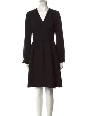 kate spade Black V-Neck Long Sleeve A-Line Dress